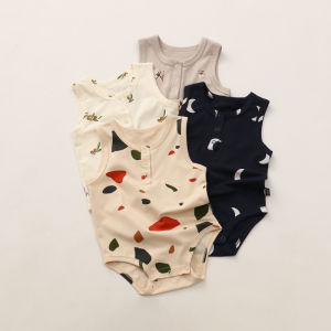 Tiny People | Bộ Đồ Bé Trai In Hình Bắc Âu 100% Cotton Không Tay