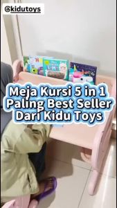 Set Meja Kursi Bangku Belajar Anak Table Chair Set 5 in 1 Kidu Toys