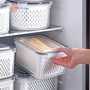 gumahus | Fruit and Vegetable BPA-Free Double Layer Storage Box with Lid