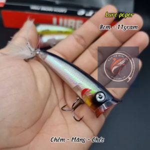 Mồi nổi pop nobey 8cm/11gram - Mồi lure cá MăngChéc action nổi nhạy cá