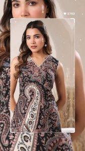[Ready SG Stock] Sleeveless Black Cotton Paisley Printed Straight-Cut Kurta 2 Pcs Punjabi Suit Set [ Indian Dresses ]