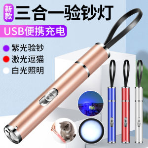 USB Mini Small Flashlight Red Laser Pen Sales Building 395 Purple Light Money Detector White Light Lighting Pointer Teaching Pet Pen