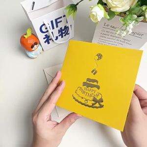 【SG STOCK】Three-Dimensional Birthday Greeting Card 3D Greeting Card Ins Style Color Three-Dimensional Birthday Greeting Card
