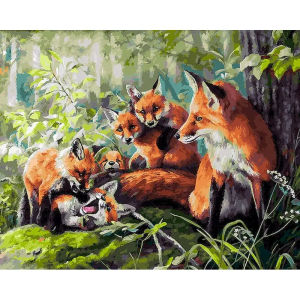 Painting By Numbers Fox Animal Oil Paint for Adult Coloring By Numbers on Canvas Painting Unique Gift Home Deco