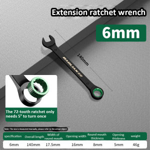 Dual-Purpose Wrench Fast Plum Blossom Ratchet Wrench Industrial Grade 72 Tooth Labor-Saving Fast and Durable Dual-use Wrench
