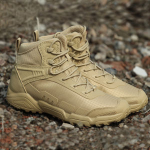 Waterproof Mens Hiking Boots Ultra-light Tactical Desert Shoes Outdoor Breathable Casual Walking Shoes Anti-slip Rubber Sole