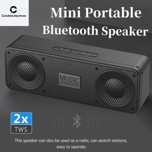 Wireless Dual Speakers Mini Subwoofer Outdoor Portable Bluetooth Speaker Full Bass FM Radio