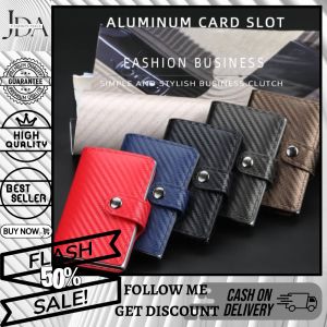 100% High Quality Baellerry Smart Wallet For Men RFID Blocking Protected Card Case New Fashion Automatic Popup Carbon Fiber Leather Aluminum Alloy Smart Wallet Fashion Purse Credit Card Holder  BusinessID Card Holder Wtih Hasp For Women and Men