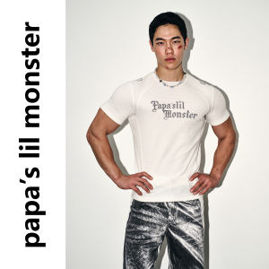 Papas lil monster | Áo Thun In Chữ Hoài Cổ