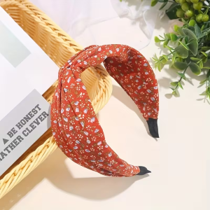 other | 1pc vintage floral fabric hair band for women - an elegant wide knot hair accessory band perfect for a party