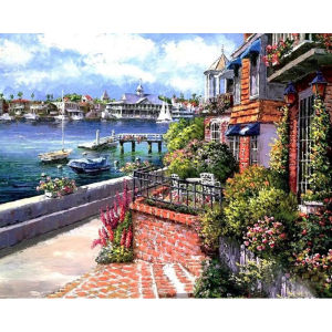 Sea Scenery DIY Oil Painting By Numbers Kit Acrylic Paint By Numbers Art Work Diy Paintings Art on Canvas By Numbers