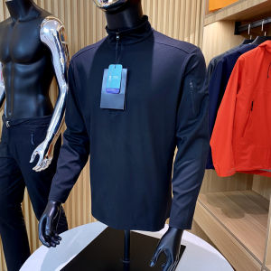 Luxurious Outdoor Fitness Long Sleeve T-Shirt Quick Dry Half Zip High Elasticity Urban Style Fashionable Youth Casual Wear