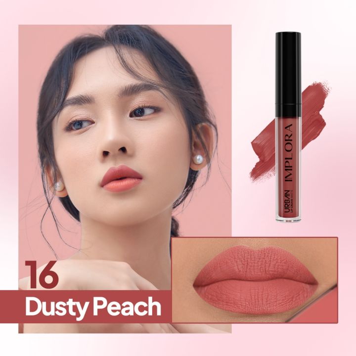 Implora Urban Lip Cream Matte 16 Dusty Peach Krim Bibir Matte