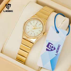 LIEBIG นาฬิกาลำลองผู้หญิงนาฬิกาควอตซ์แฟชั่นแบบ Dual Display นาฬิกากันน้ำสแตนเลสสำหรับผู้หญิง L1024