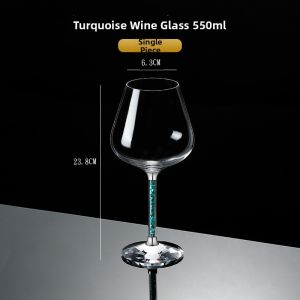 Single Diamond and Gold Foil Crystal Glass Bordeaux Wine Glass Large Capacity