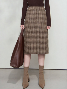 AMII | Thick Flannel Midi Skirt