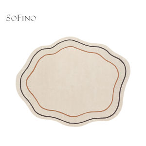 SoFINO | Irregular Luxurious Cream Scandi Style Handmade Rug