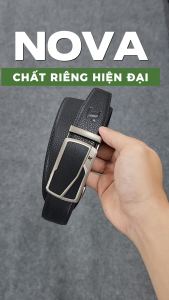 Thắt lưng dây nịt nam Nova khóa tự động 2 phiên bản dây tùy chọn mặt khóa phối da cao cấp Anh Tho Leather