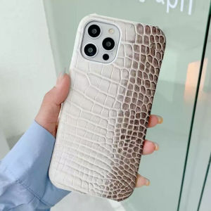 LS | Glossy Crocodile Leather Phone Case For iPhone 17 Pro Max 16 15 14 13 12 Pro Max Plus 17Air 16E Frameless Shockproof Girl Cover
