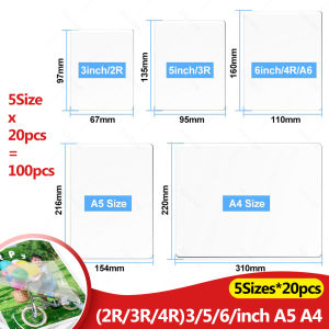 100pcs 5 Sizes 80mic Clear Laminating Pouches 3/5/6/inch A5 A4 Thermal Laminator Pockets for Hot Laminator Letter/Photo/Menu