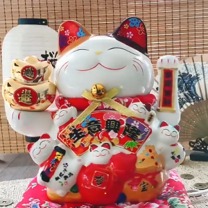 Mèo thần tài vẫy tay Đại cát Phú quý size đại cao 35cm loại lớn nhất mèo chiêu tài cho cửa hàng phù hợp làm quà tặng tân gia khai trương