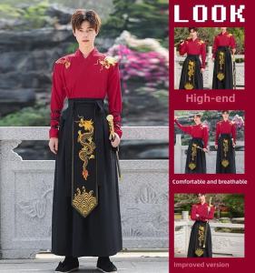 Bộ Váy Hanfu Nam Mùa Xuân Năm 2025 Phong Cách Mới Thường Ngày Phong Cách Trung Hoa Cổ Điển Váy Nửa Thân Nữ Tính Chất Liệu Polyester