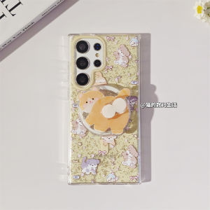 เคสโทรศัพท์มือถือซิลิโคนกันกระแทกแบบเต็มจอสำหรับ Samsung S24 Ultra S25 ดีไซน์ใหม่ ดีไซน์สุนัข สีสันสดใส เปลือกป้องกัน