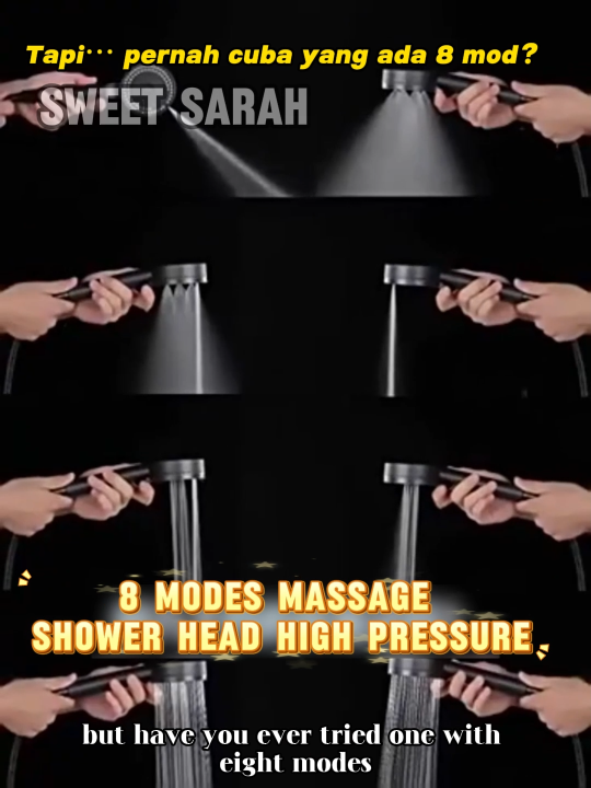 【Germany No.1】🔥 8 Modes Massage Shower Head High Pressure Water ...