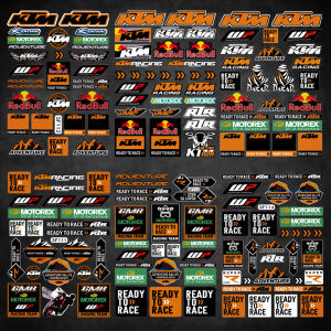 KTM รถจักรยานยนต์สติกเกอร์ EXC Off-road สะท้อนแสงสติกเกอร์หมวกกันน็อคกันน้ำดัดแปลง Duke/RC 390 200 250 R2R สติกเกอร์ตกแต่งร่างกาย