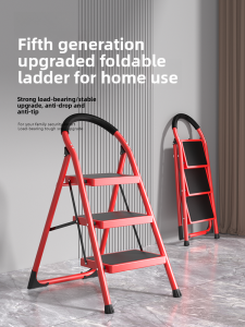 Home Use Folding Multi-Functional Retractable Thickened Human Ladder Indoor Portable Four Step Climbing Ladder for Small Spaces