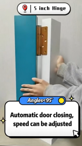 5 inches Hydraulic Automatic Hinges Door Closer Stopper Holder Butt Hinge Square Corners Mute Hardware Furnish