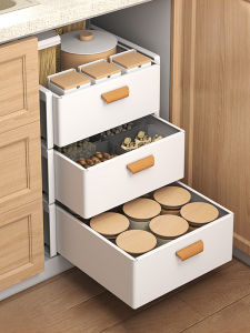 Kitchen Storage Rack Drawer Basket Dish Separator Pull out Multi Layer Storage Cabinet Organizer for Utensils And Bowls