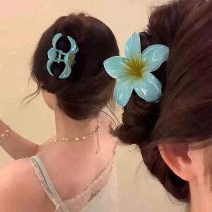 Plumeria Large Hair Clip 2025 New Hair Clip Flower Shark Clip On The Back Of The Head High J-Sense Seaside Hair Accessories