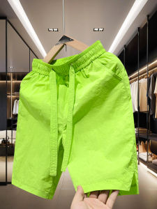 Summer 2025 Mens Loose Fit Five-Quarter Shorts Quick Dry Casual Pants Beachwear Comfortable Polyester Fiber Youth Fashion