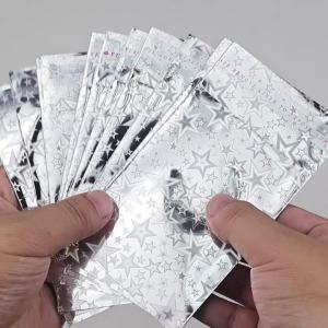 100 Chiếc Túi Băng Keo Nhôm Kim Loại Tự Dính Dành Cho Thẻ Trang Sức Doanh Nghiệp - Túi Nhựa Có Màng Nhôm Màu Bạc