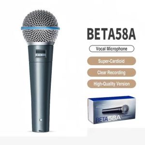 【24h Delivery】BETA 58A Vocal Mic Supercardioid Dynamic Microphone With No Switch For Stage Singing Professional Wired Microphone For Karaoke BBOX Recording