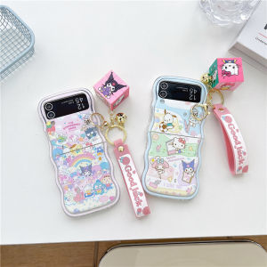 Creative Silicone Phone Case for ZFlip6/ZFlip5/ZFlip4/Kitty Cat Anti-Fall Cute Cartoon Female Style Protective Cover for Mobile Phone