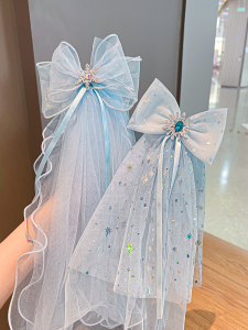 Childrens Bow Crown Little Girls Hair Pin Girl Veil Princess Hair Accessories Crown Aisha Aisha Hairpin Headdress