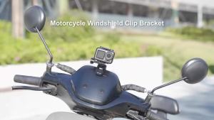 PULUZ | PULUZ Motorcycle Windshield Clip Bracket Camera Mount for Gopro HERO13 Black/Insta360 X4/DJI Osmo Action 5 Pro/DJI Osmo 360