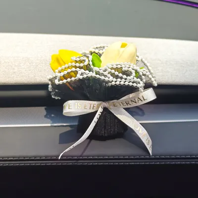 KAYIBEI | Tesla Suitable Tulip Bouquet Car Decorations