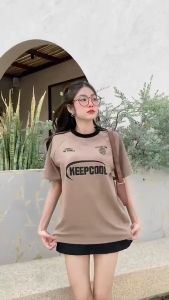 💰 Mahahengcloset 💰เสื้อ oversize  เสื้อกีฬา # รุ่น KEEPCOOL #คอกลม ผ้ามูนเวฟ เนื้อนิ่มใส่สบาย แนวสตรีท สวยเท่น่ารัก แฟชั่นผู้หญิง แฟชั่นเกาหลี