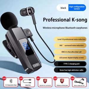 KEBIDU | M1 Lavalier Business Bluetooth 5.5 Headset 30H With HD Mic LED Power Digital Display Noise Cancelling HIFI Wireless Headphone