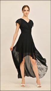 BebeButterfly High-low Dress Black