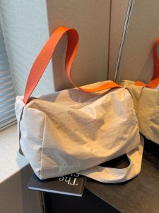Minimalist Large Capacity Nylon Canvas Bag Female Casual Student Class Commuter Shoulder Bag Summer Crossbody Tote Bag