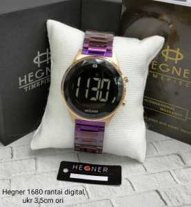 Jam Tangan Wanita Original Hegner 1680 Digital Rantai Stainless Steel Mewah Fashion Cewek Kekinian Keren Elegan