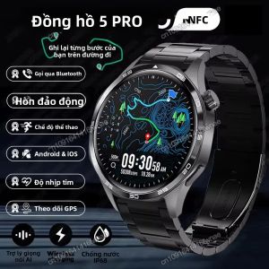 Đồng Hồ Thông Minh Nam New 2025 5 Pro Màn Hình AMOLED 1.52 Inch Gọi Bluetooth GPS Theo Dõi Hành Trình NFC Theo Dõi Nhịp Tim Dynamic Island