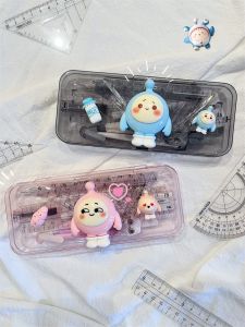 Party round Ruler Set 9pcs Primary School Students Cute Exam Drawing Ruler Protractor Triangle Board Teaching Aids