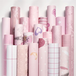 Dormitory Wallpaper Self-Adhesive For Home Bedroom Cozy Pink Girls Room College Student Bedroom Waterproof Moisture-Proof Wallpaper