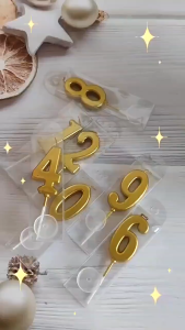 Birthday Party Decorations Golden Digital Candle 0-9 Birthday Cake Decoration Digital Shaped Candle