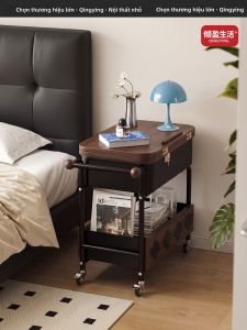 QYLIFE | Foldable Portable Bedside Wooden Shelf
